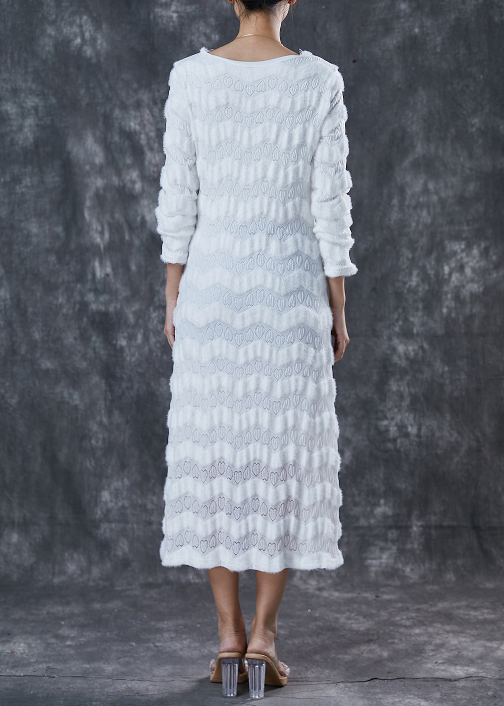 White V Neck Silm Fit Cotton Dress Spring