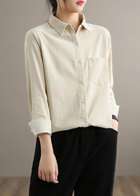 Lapel Pockets Spring Tops Blouses Inspiration Nude Blouses