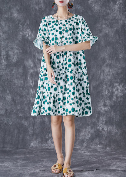 Green Print Patchwork Chiffon Maxi Dresses Summer