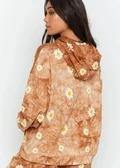 Daisy Print Tie Dye Hoodies Yellow Sweatshirts
