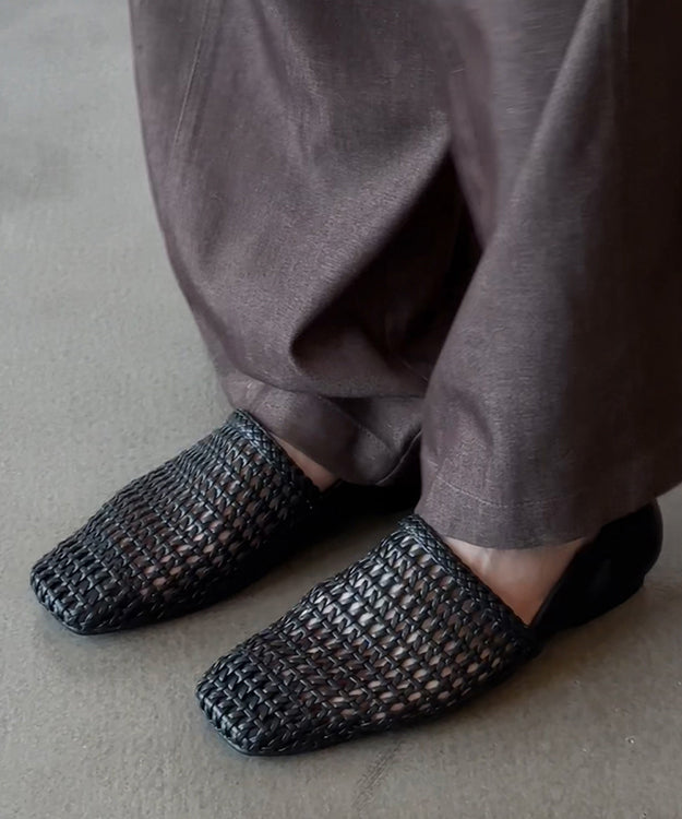 Black Simple Best Sandals for Walking Hollow Out Splicing