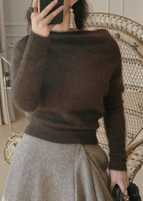 Asymmetrical Knitted Cotton Sweaters and Maxi Skirts Two Pieces Set Winter