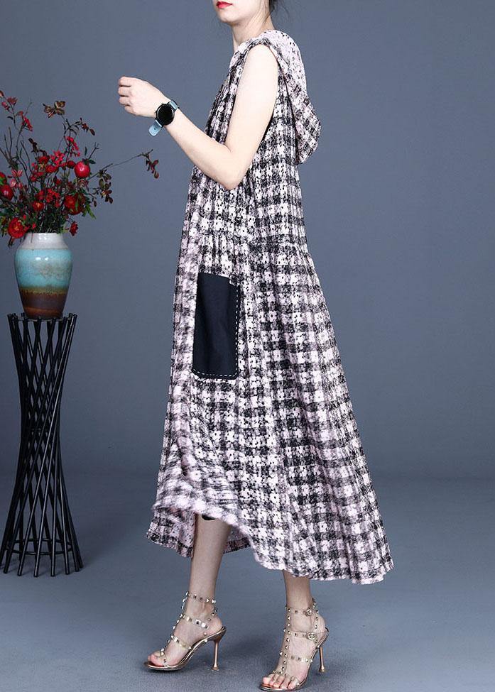 Fine Khaki Hooded Summer Loose Coat Sleeveless