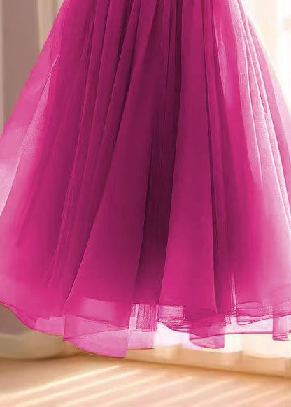 Rose High Waist Chiffon Skirts Fall
