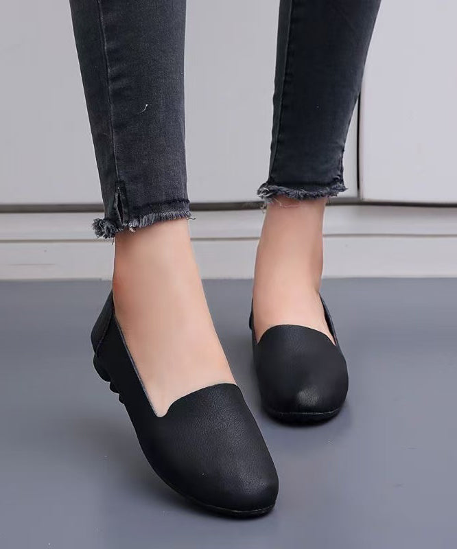 Soft Yellow Faux Leather Flat Shoes for