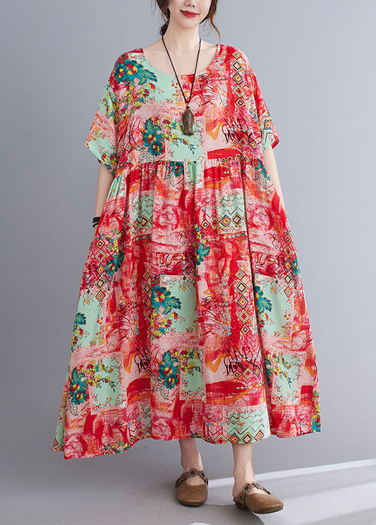 Neck Loose Summer Dress for