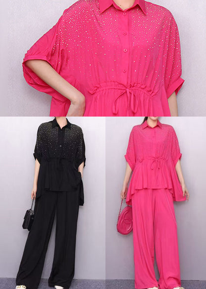 Rose Zircon Two Piece Set Clothing Cinched Summer