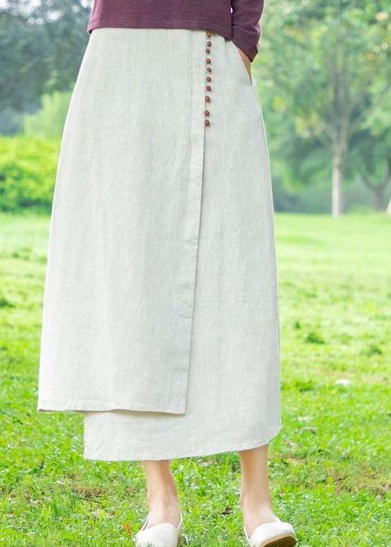 White Skirt, Loose High Waist A-line Skirt