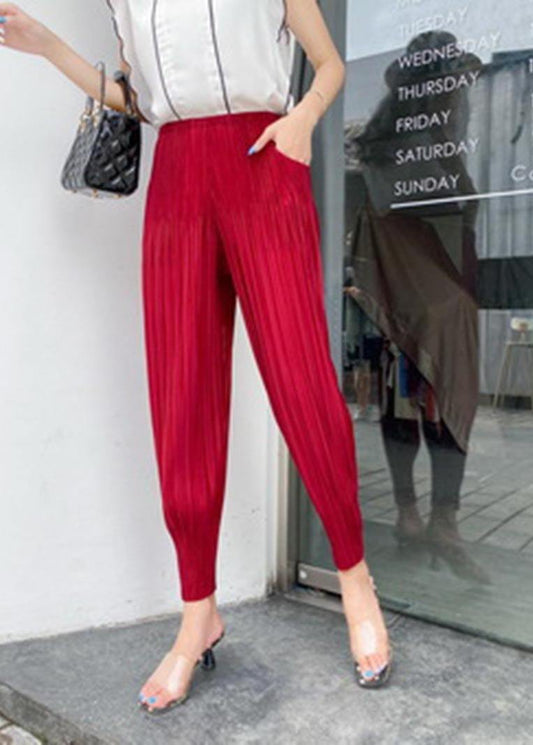 Loose Red Radish Trousers Elastic Waist Pants Summer