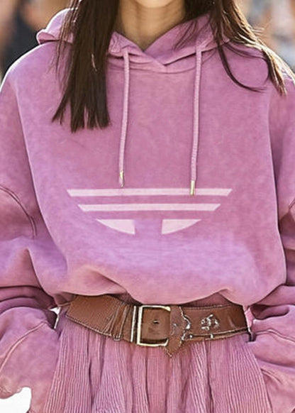 New Pink Hooded Sweatshirt and Skirts Cotton Two Pieces Set Fall