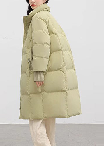 Light Green Oversized With Scarf Duck Down Puffer Jacket Winter