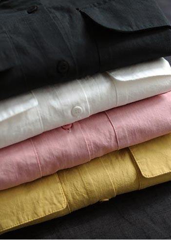 White Clothes for Lapel Pockets Silhouette Spring Shirts
