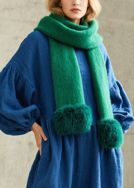 Blue Oversized Cotton Ankle Dress Lantern Sleeve