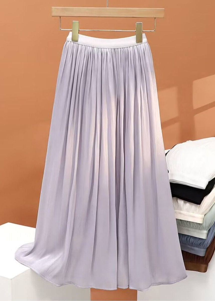 Simple White Wrinkled Chiffon Skirt Summer