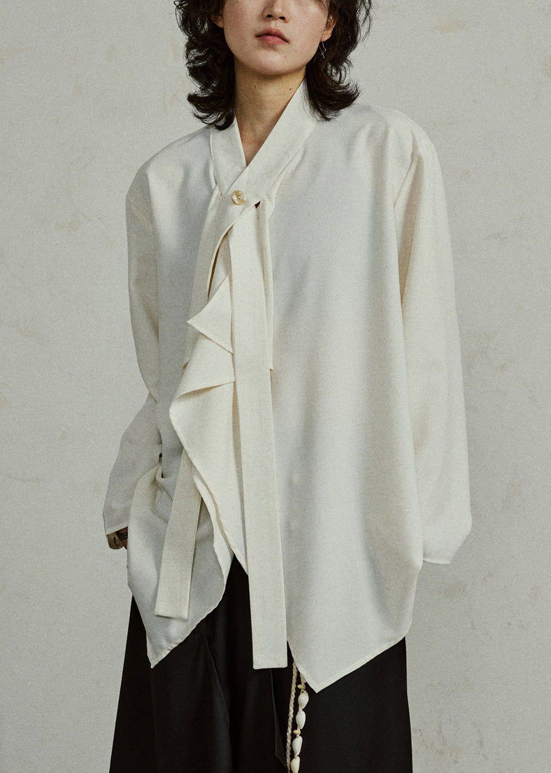 Apricot Cozy Ribbon Patchwork Top Fall