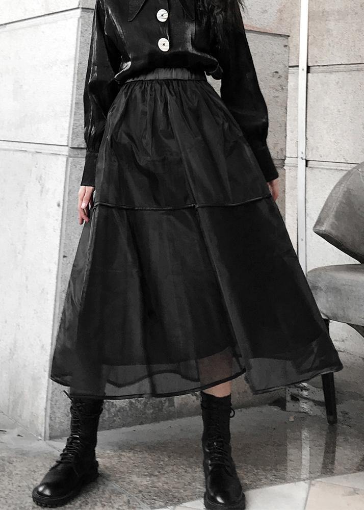 Black Tulle Patchwork a Line Skirts Summer