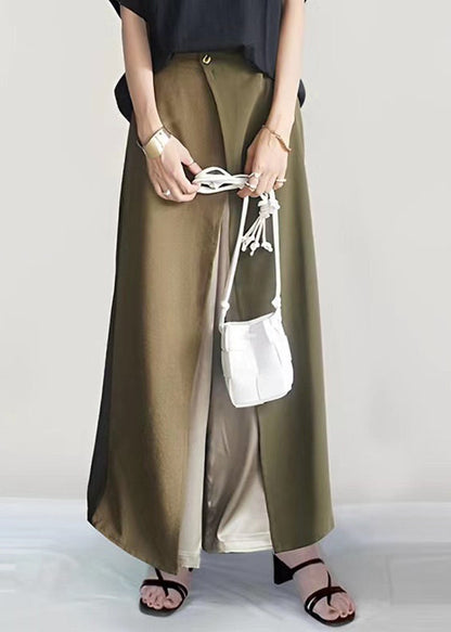 Diy Asymmetrical Patchwork Cotton Two Piece Set Outfits Batwing Sleeve