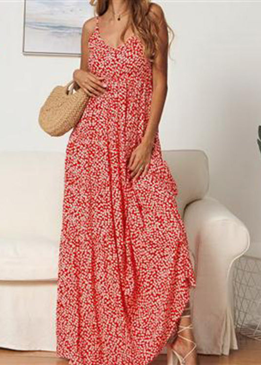 Red Beach Summer Long Dress for Dresses