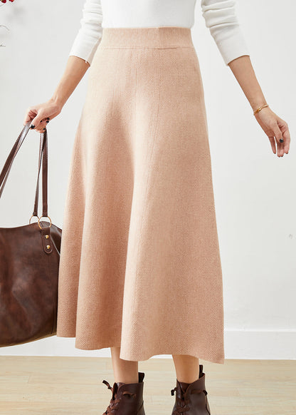 Pink Cotton a Line Skirt High Waist Exra Large Hem Fall
