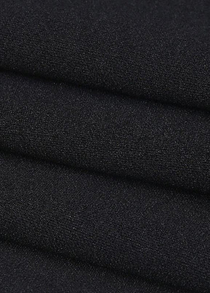 Black Button Tulle Patchwork Spandex Summer Pants High Waist