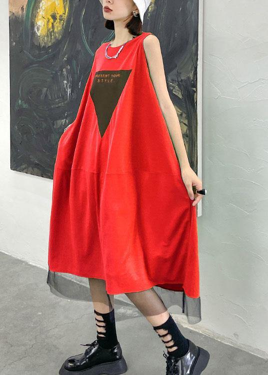 Green Patchwork Tulle Sleeveless Summer Dress