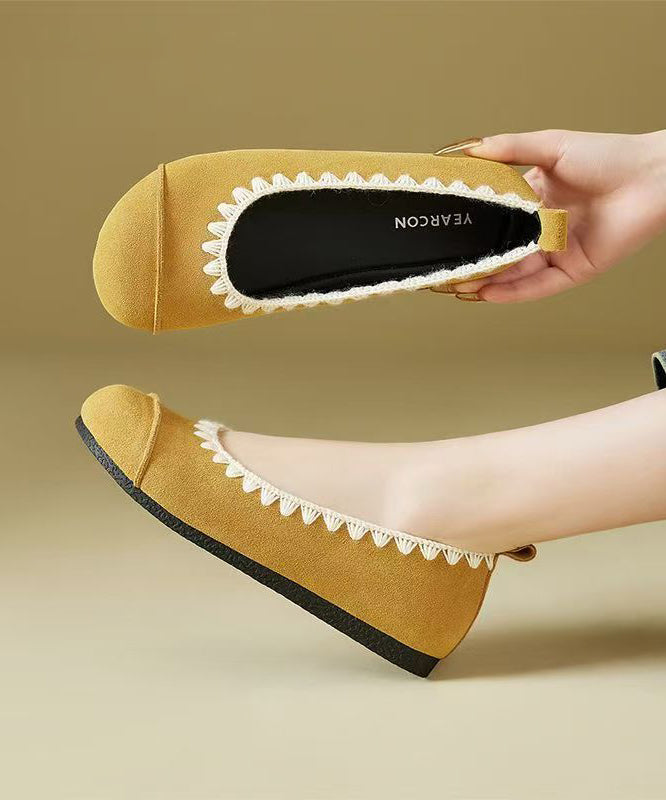 Comfy Leopard Splicing Flat Shoes Suede
