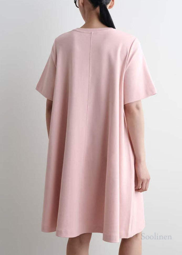 Diy Pink Oversized Cotton Tea Dress Summer