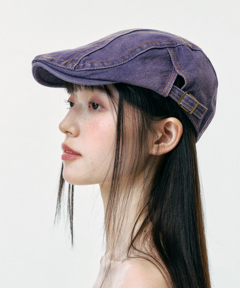 Street Purple Denim Breton Hat