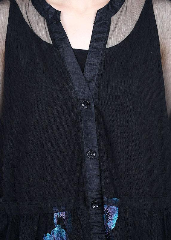Simple Blue Retro Summer Tulle Vacation Cardigans