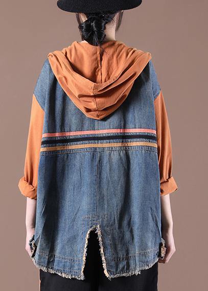 Orange Work Outfits Patchwork Spring Coats