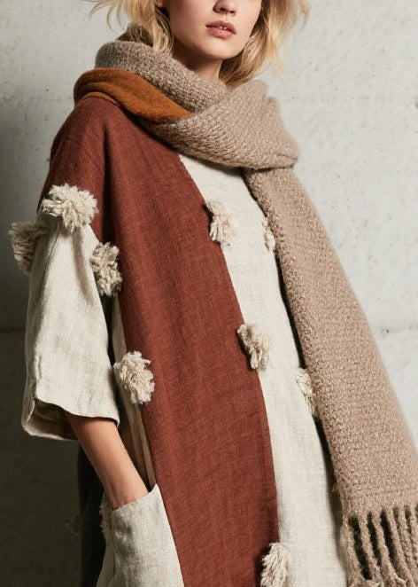 Colorblock Oversized Patchwork Faux Fur Vacation Dresses Summer