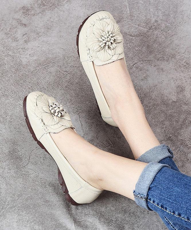 Red Cowhide Leather Flat Shoes for Flat