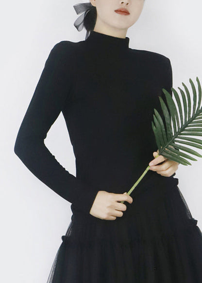 Black Warm Winter T Shirts Turtleneck
