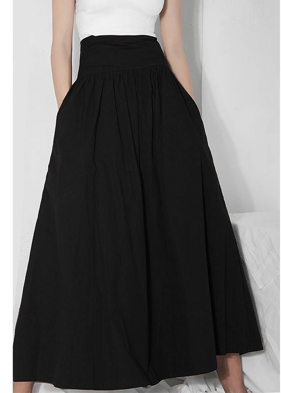 Italian Black High Waist Cinched Skirts Summer