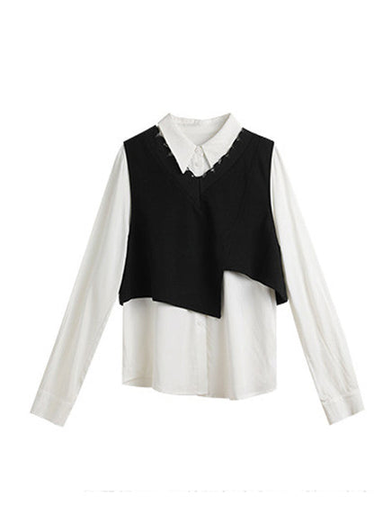 Green Vest and Shirts Cotton Two Pieces Set Spring