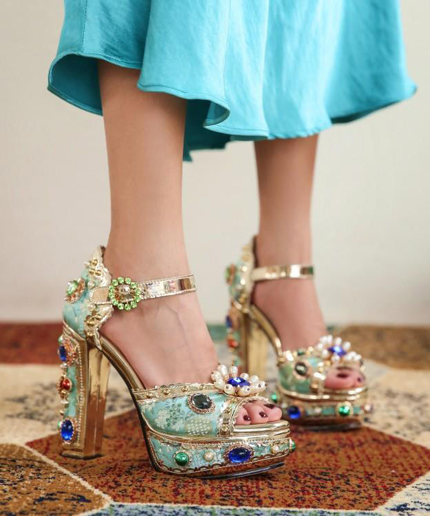 Red Zircon Gem Stone High Heels From Europe and America