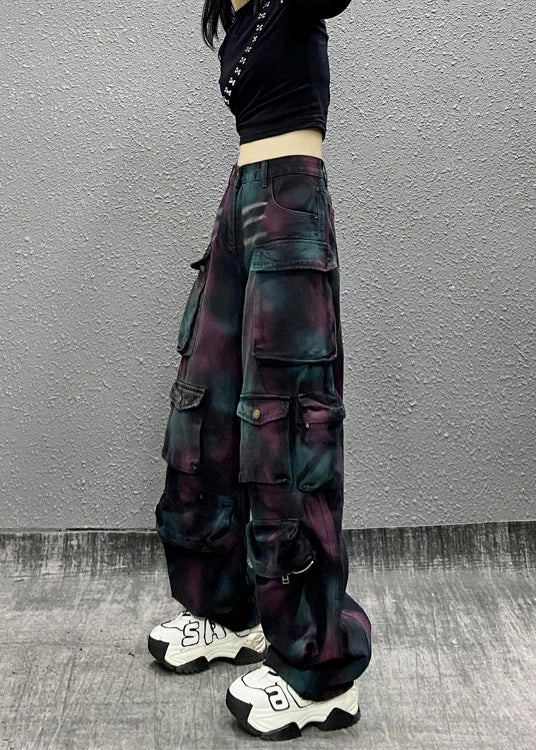 Original Design High Waisted and Multi Pocket Denim Pants Autumn