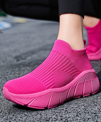 Orange Elastic Fabric Platform Sport Shoes for