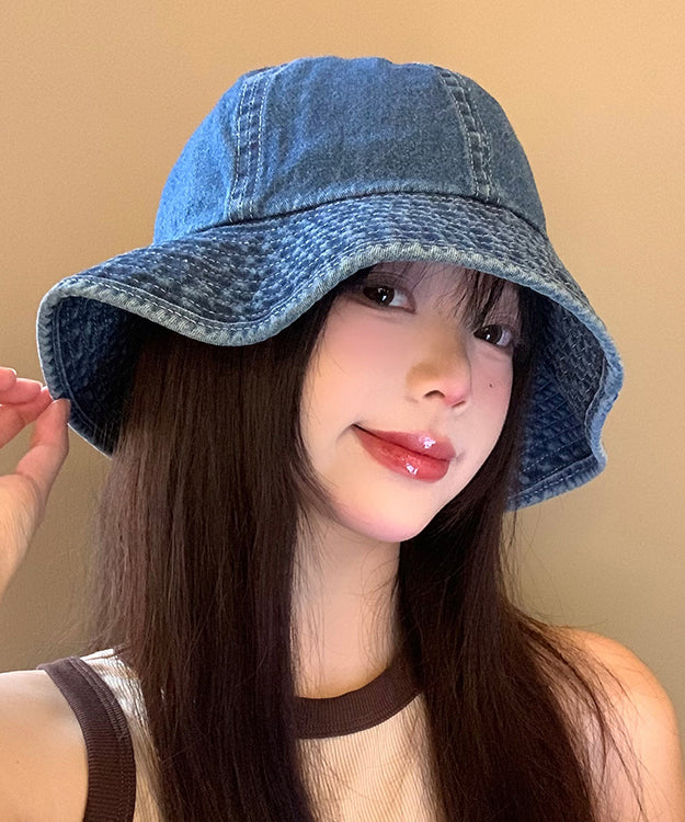 New Japanese Style Blue Denim Bucket Hat