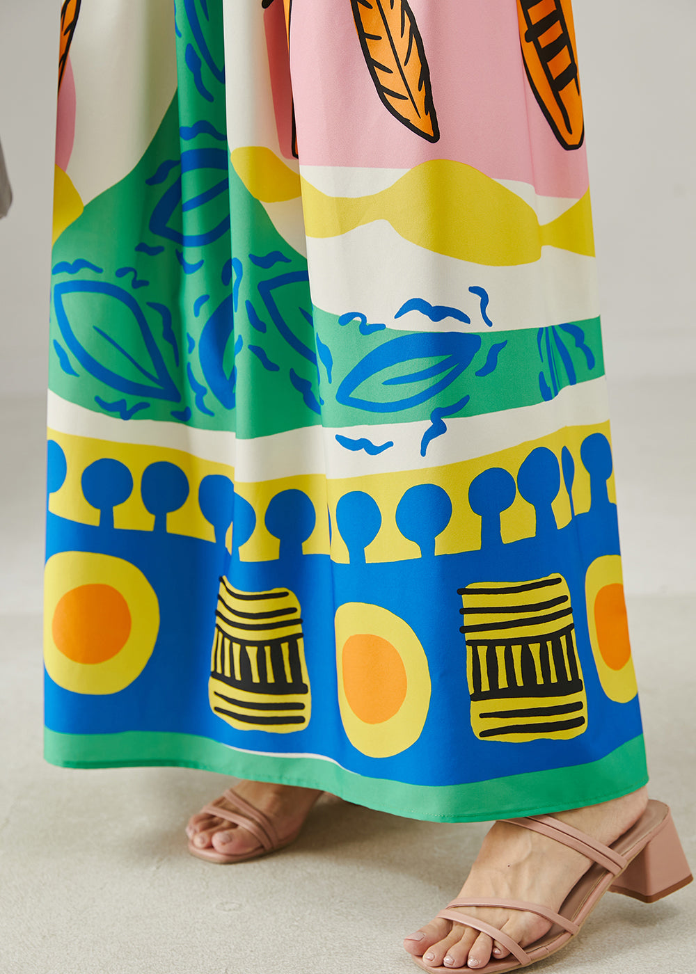 Exra Large Hem Print Original Design Skirt Summer
