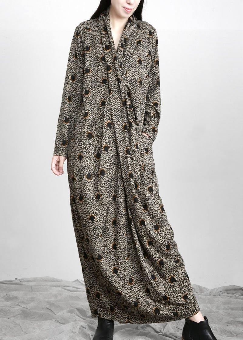 Diy Black Jacquard Pockets Long Sleeve Fall Maxi Dress