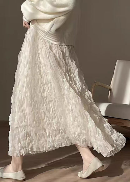 Art Beige Original Design Tulle Skirts Spring