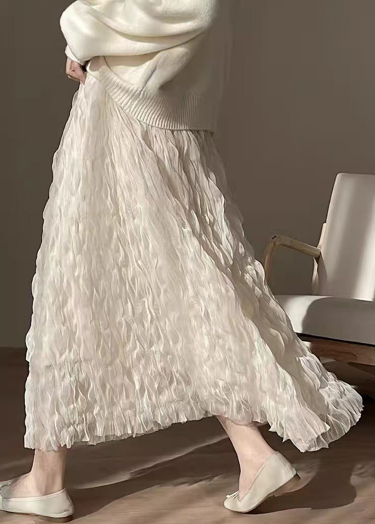 Art Beige Original Design Tulle Skirts Spring