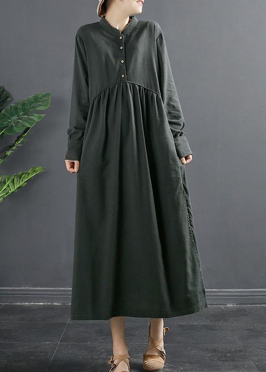 Diy Patchwork Cinched Clothes Tunic Gray Robes Dress