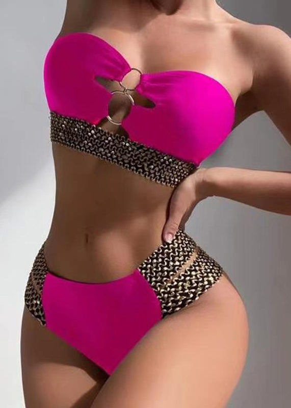 Rose Split Swimsuit Belt Accessories High Waisted