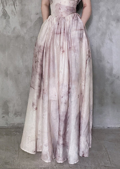 Hooded Removable Tie Dye Cotton Spaghetti Strap Dress Sleeveless