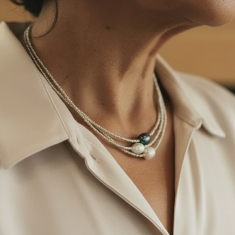 Romantische Perlen Halskette für besondere Momente