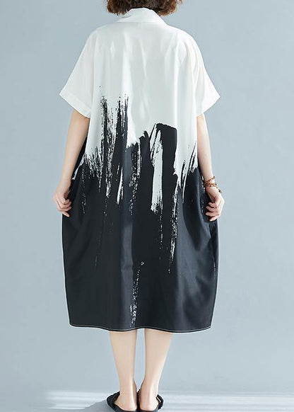 Modern Lapel Cotton Clothes for Work Outfits Green Texture Dress