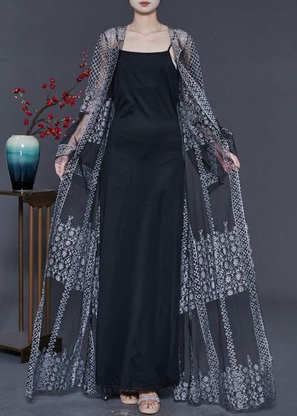 Diy Black Sequins Oversized Tulle Two Pieces Set Summer