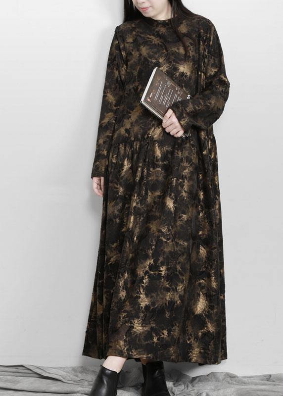 Art Black Print Asymmetrical Design Fall Vacation Dresses